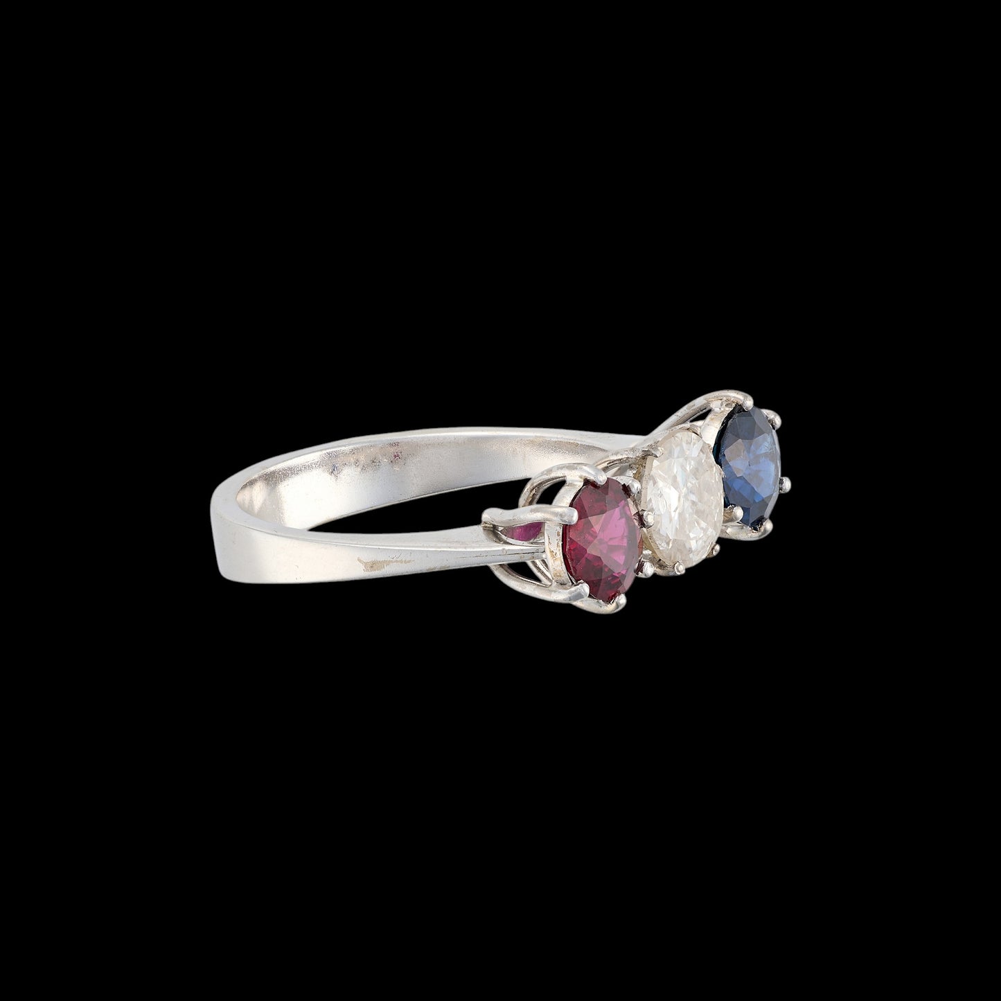 Ruby, Sapphire and Diamond Ring