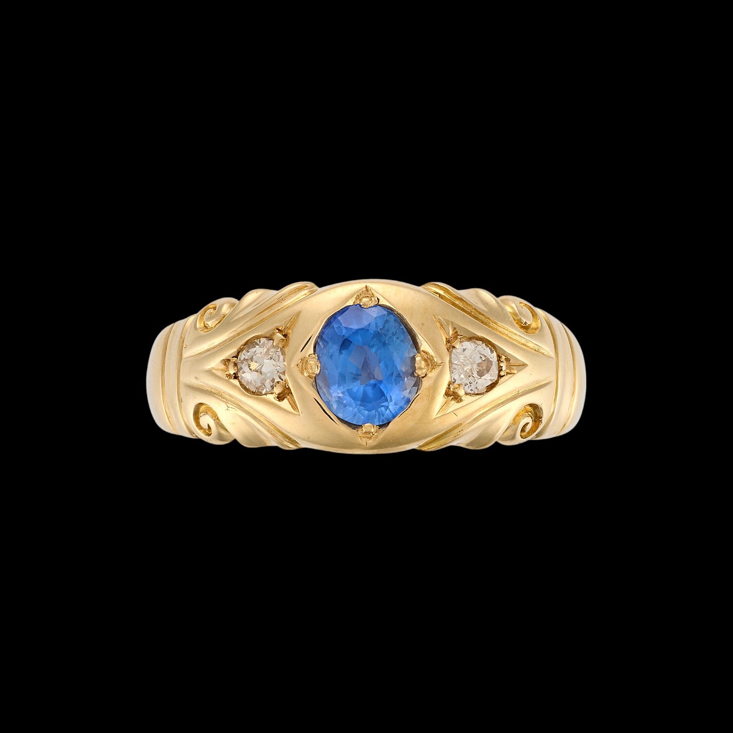 Antique Sapphire and Diamond Ring