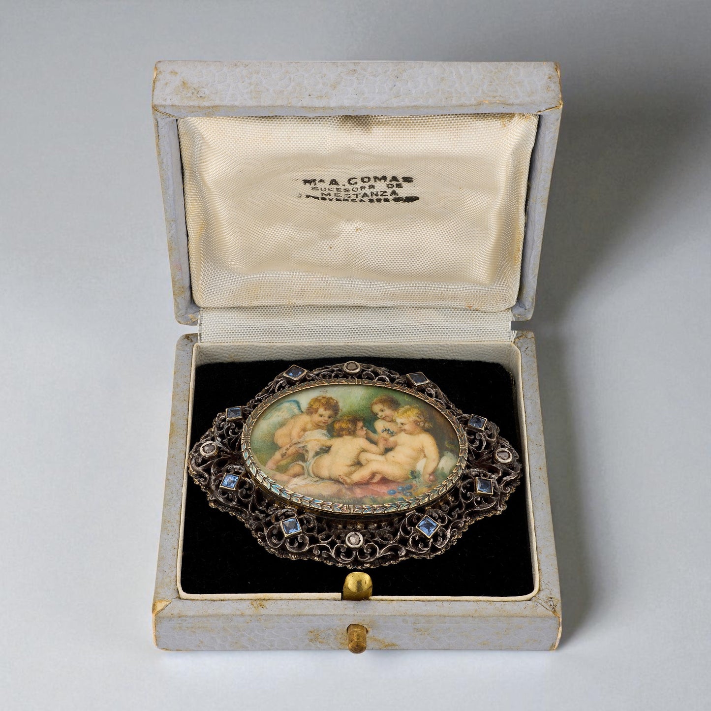 Signed Antique Miniature Brooch