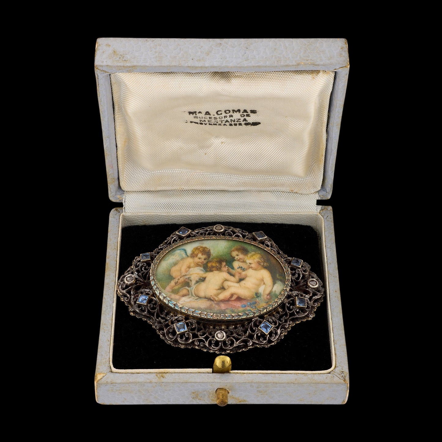 Signed Antique Miniature Brooch