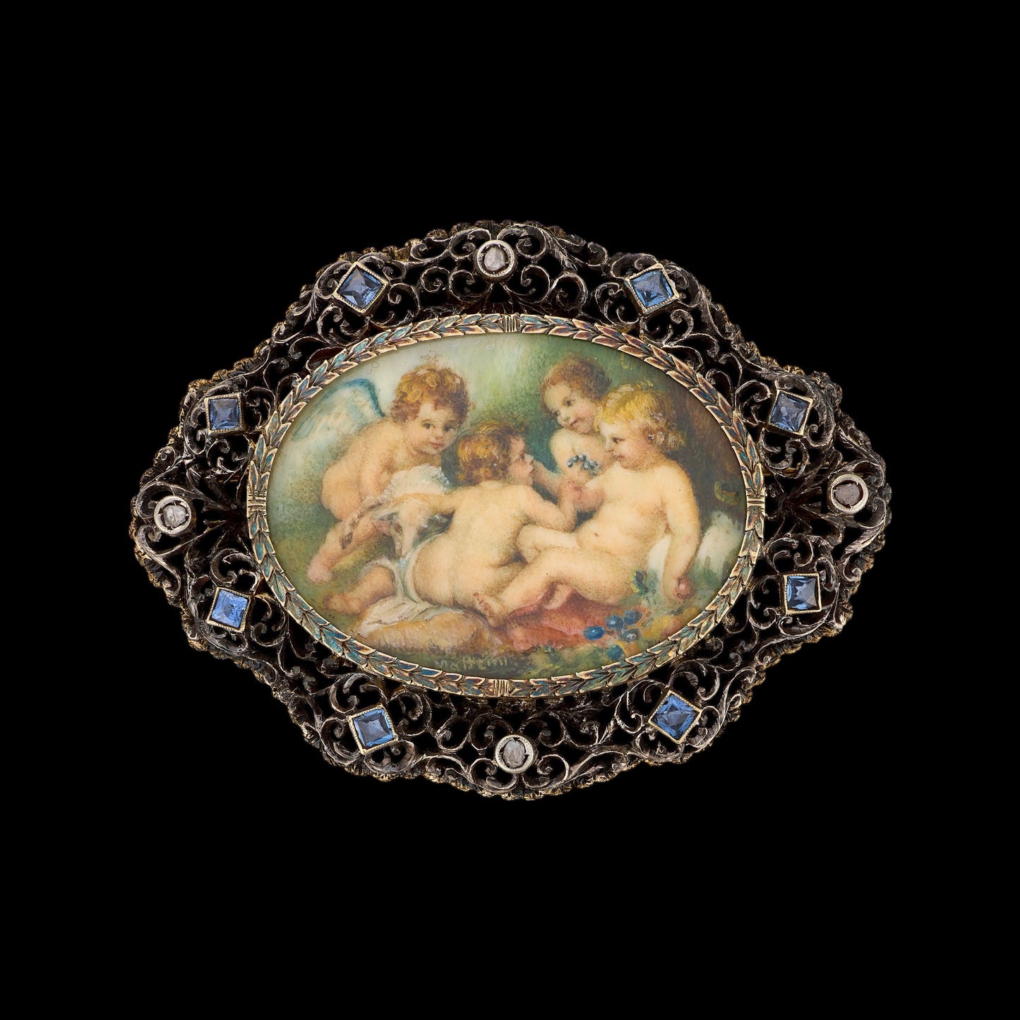 Signed Antique Miniature Brooch