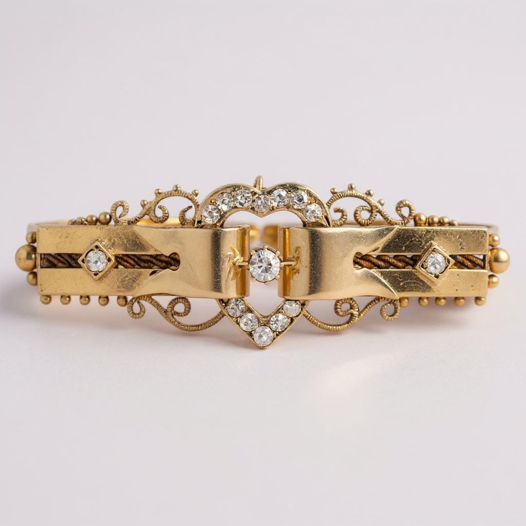 Antique Diamond Heart Brooch