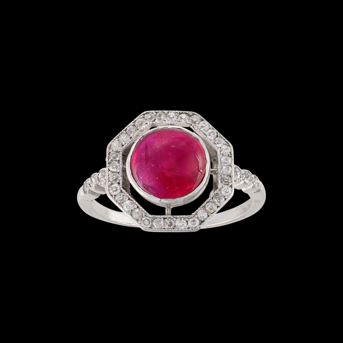 Art Deco Ruby and Diamond RIng