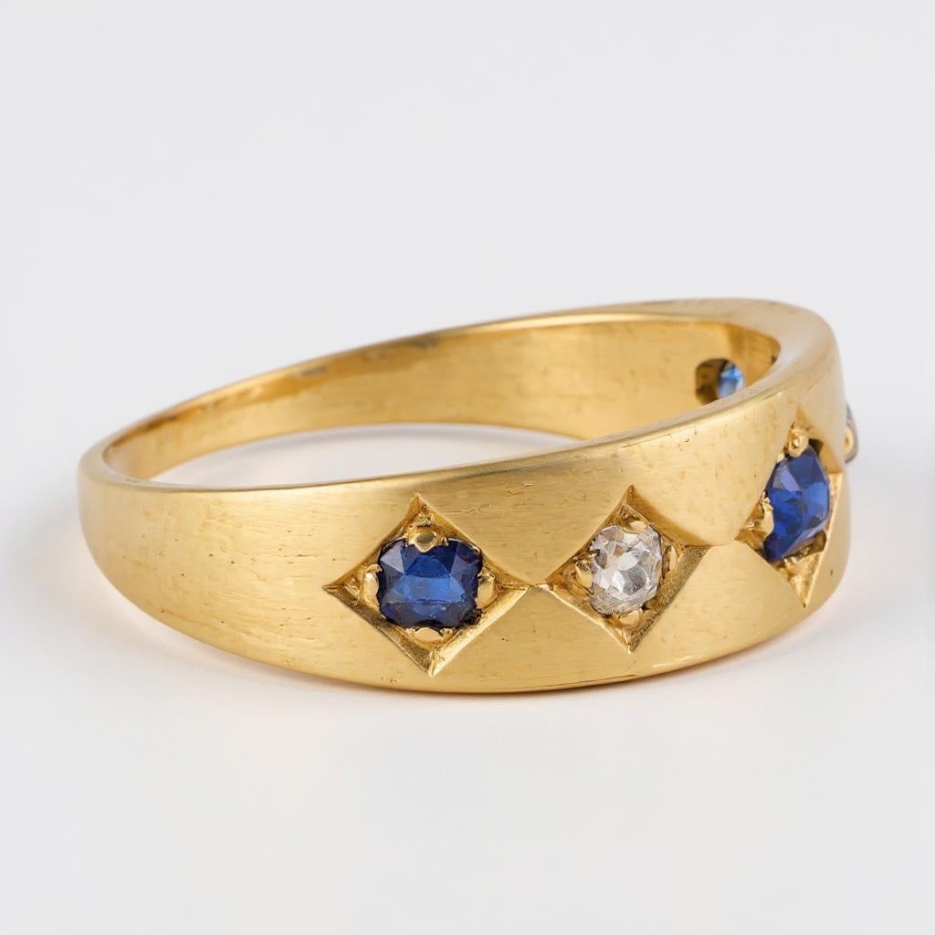 Antique Sapphire and Diamond Gypsy Ring