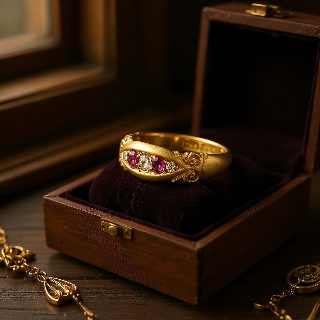 Ruby and Diamond Gypsy Ring
