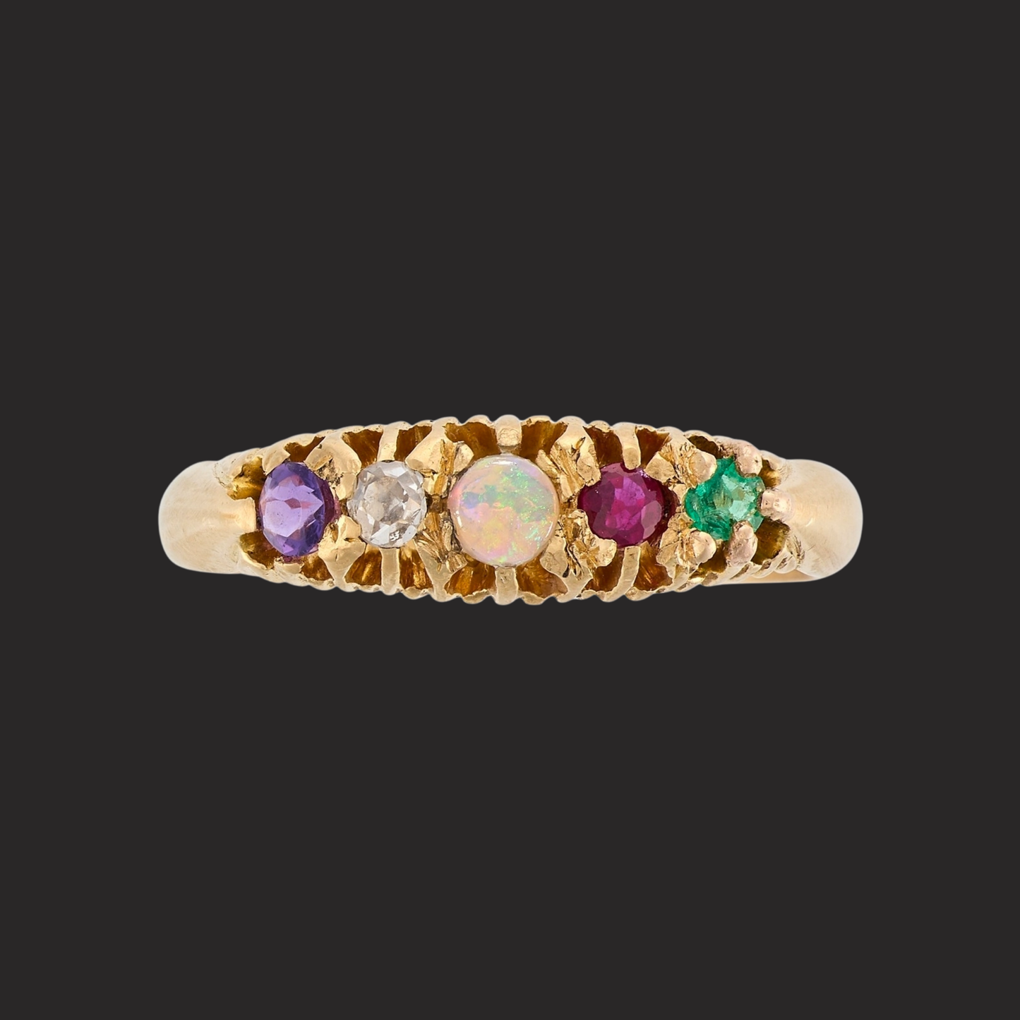 Antique ADORE Acrostic Ring