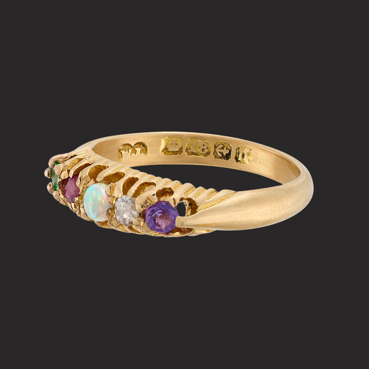 Antique ADORE Acrostic Ring