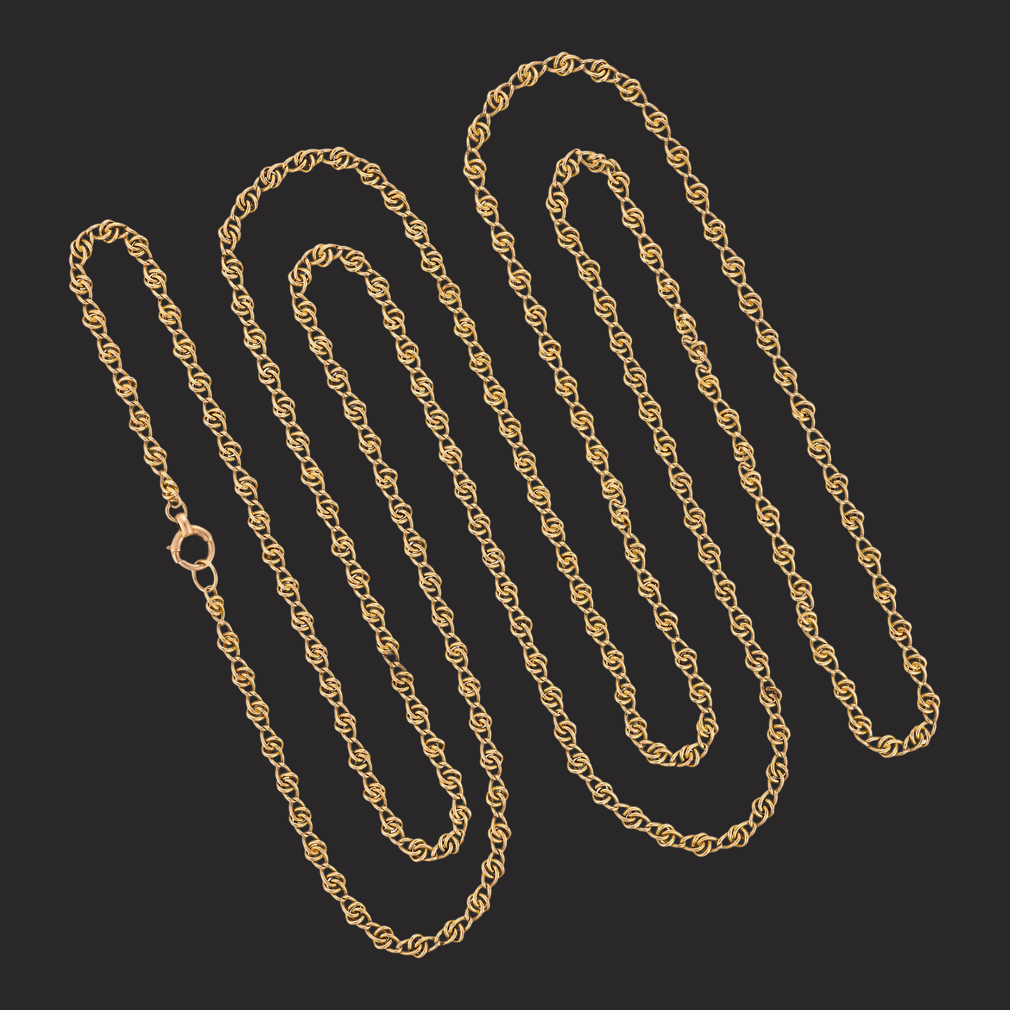 Antique 15K Gold Long Chain