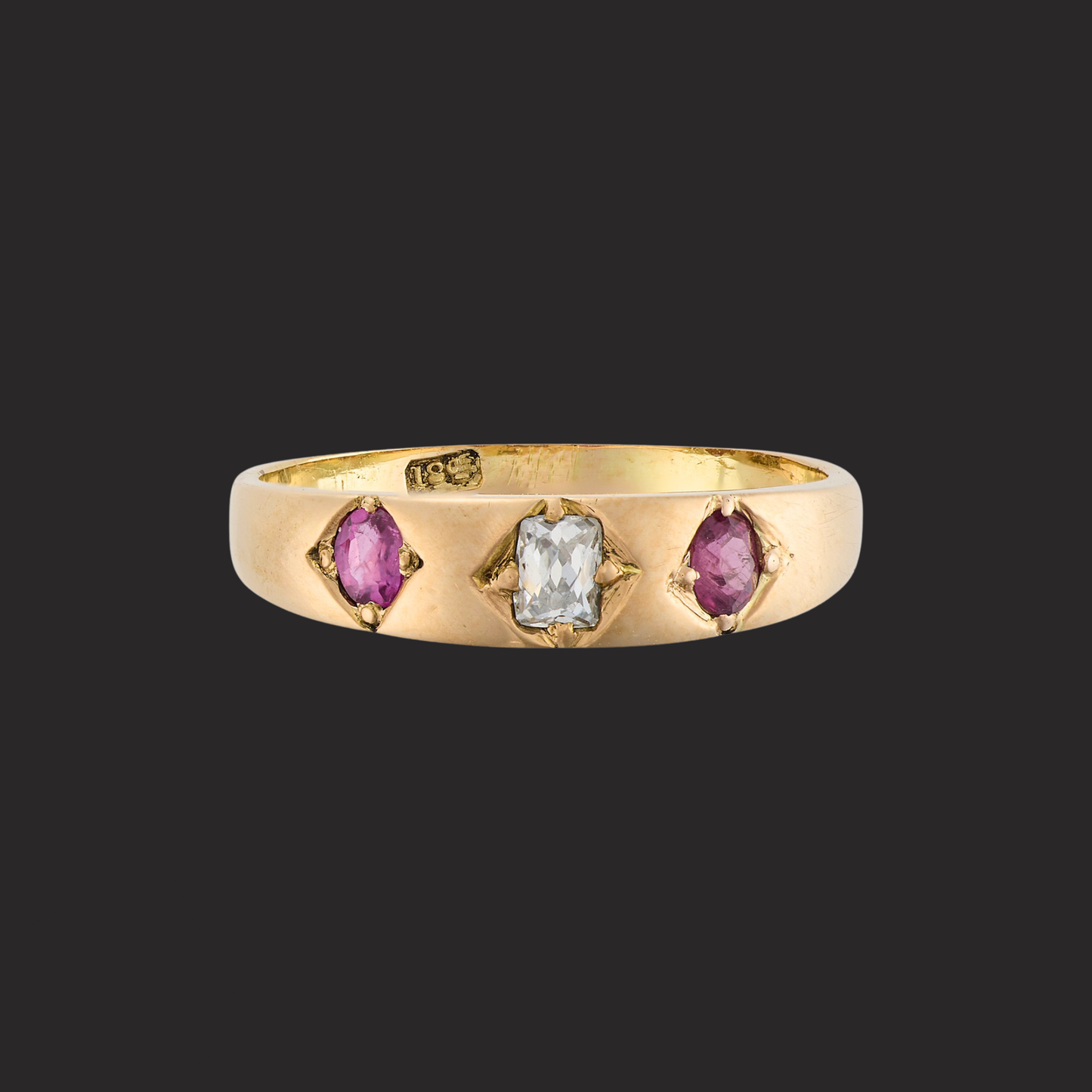 Antique Ruby and Diamond Gypsy Ring