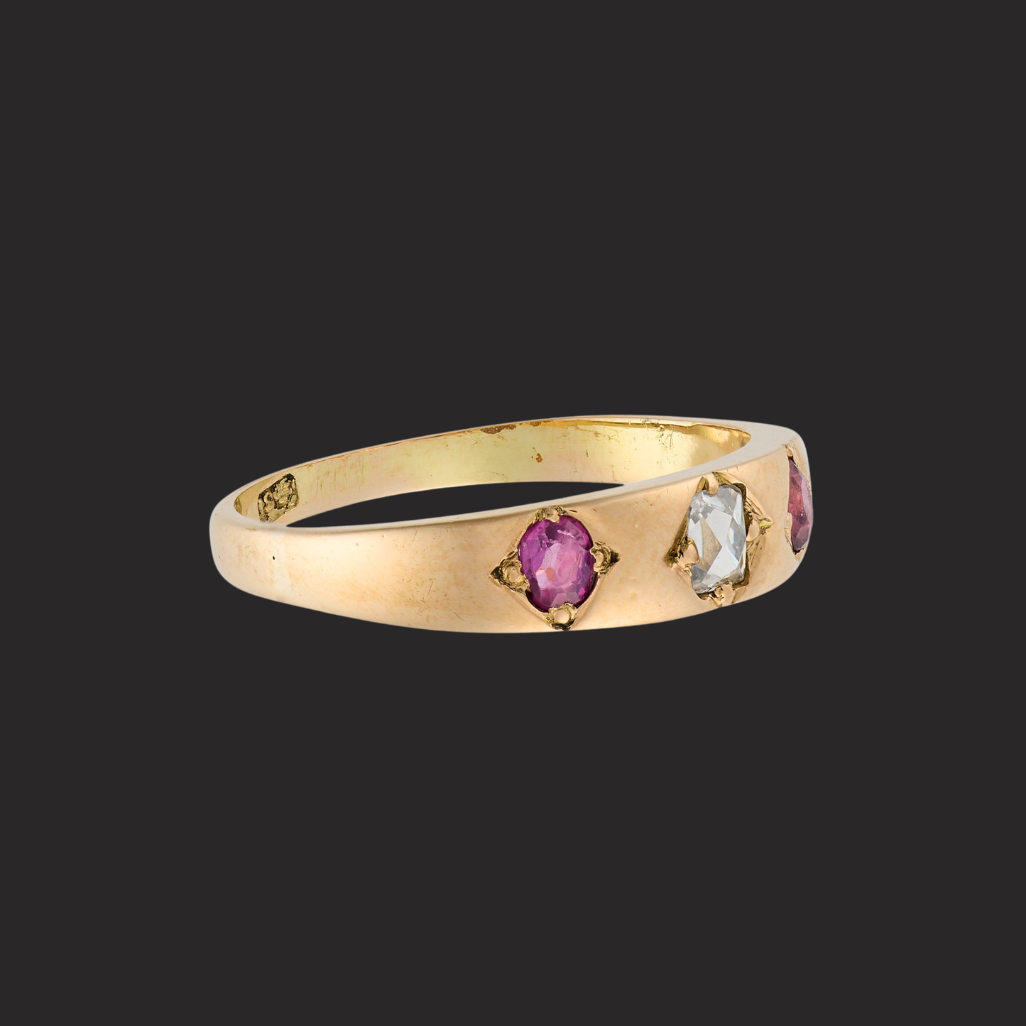 Antique Ruby and Diamond Gypsy Ring