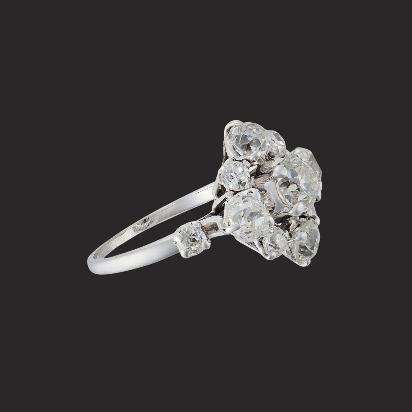 Old Cut Diamond Cluster Ring