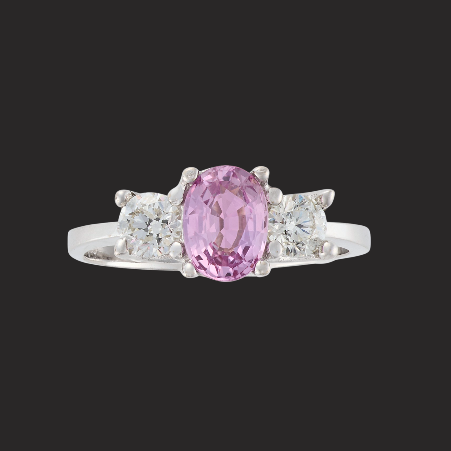 Pink Sapphire and Diamond Ring