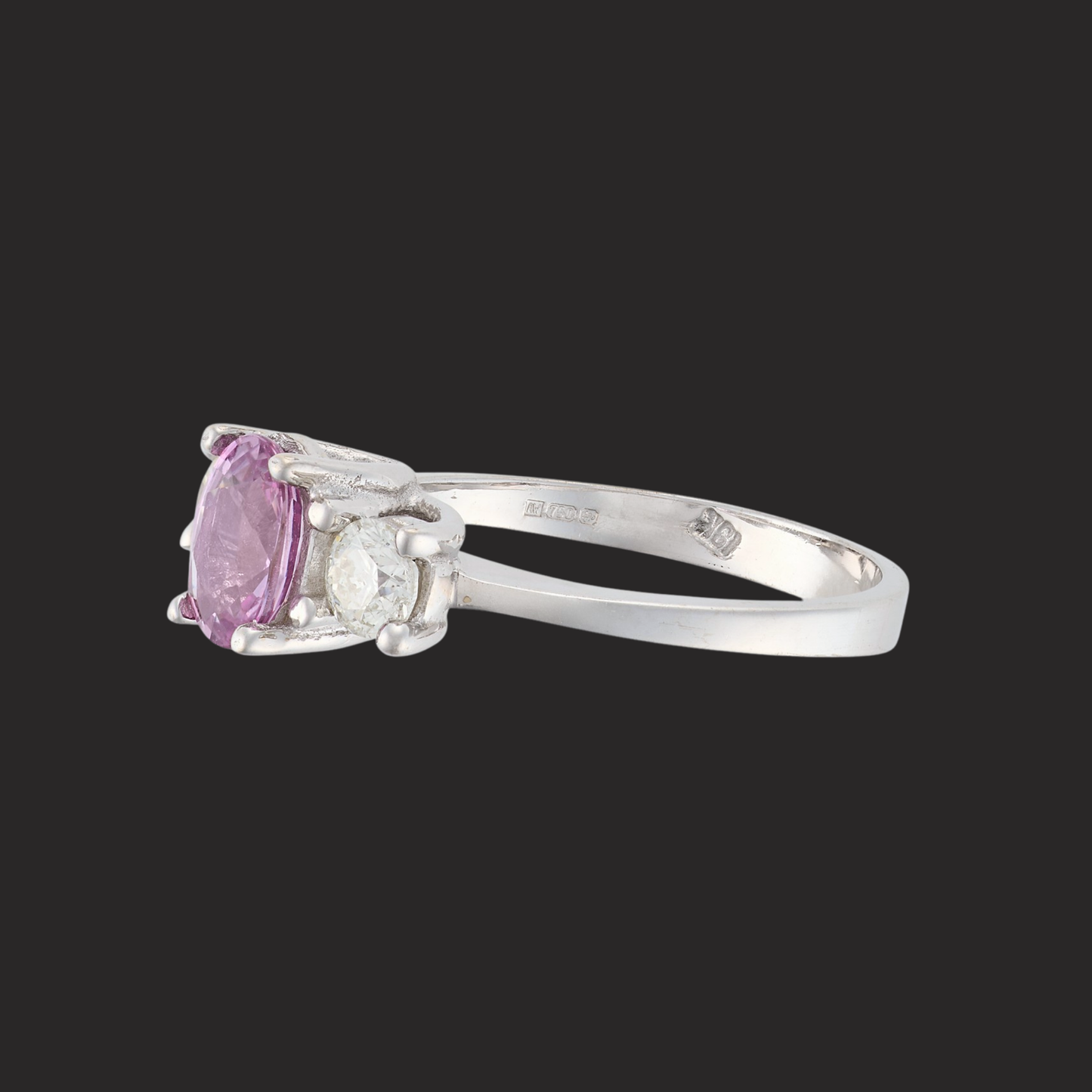 Pink Sapphire and Diamond Ring