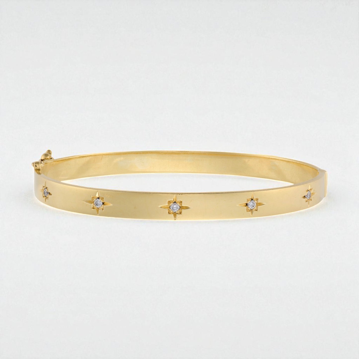 Diamond-Set Gold Bangle