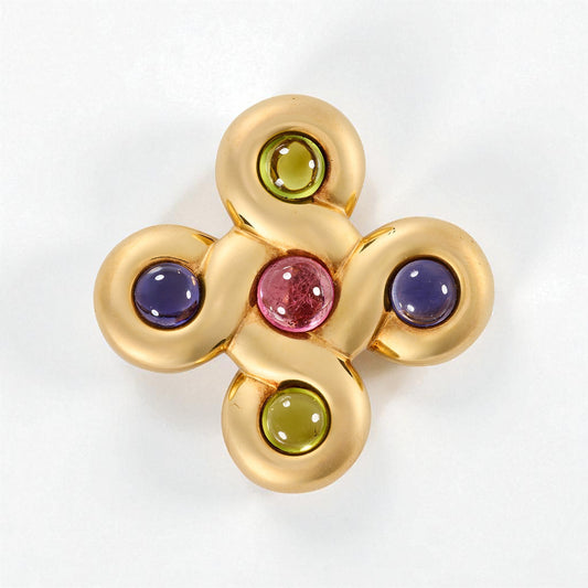 Chanel Gemstone Pendant Brooch
