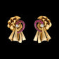 Retro Ruby and Diamond Earrings