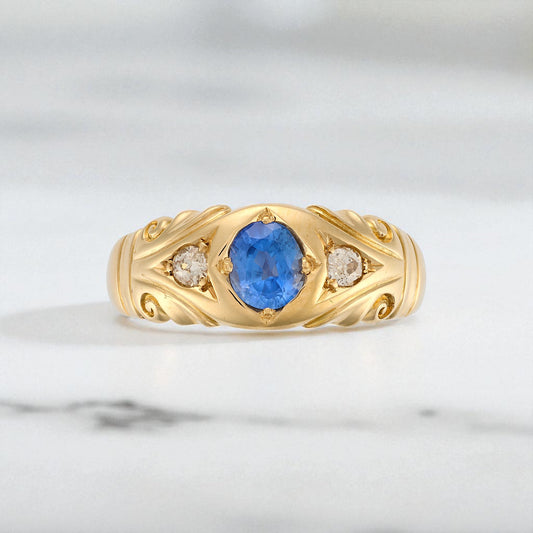 Antique Sapphire and Diamond Ring