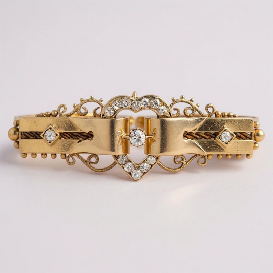Antique Diamond Heart Brooch