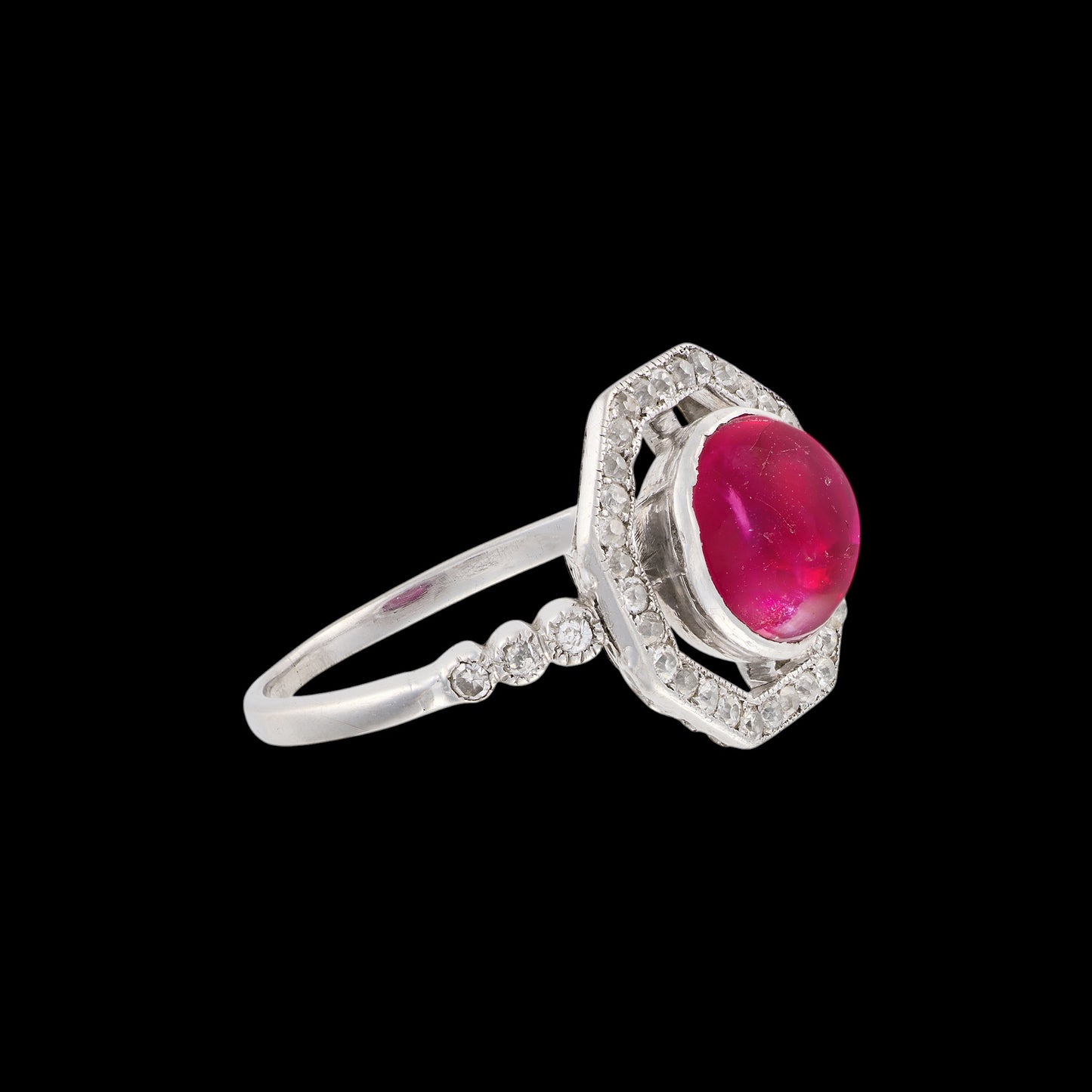Art Deco Ruby and Diamond RIng