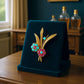 Boucheron Turquoise and Ruby Flower Brooch