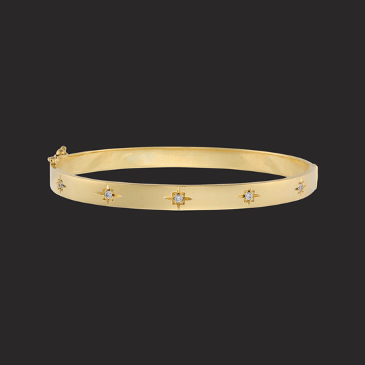Diamond-Set Gold Bangle