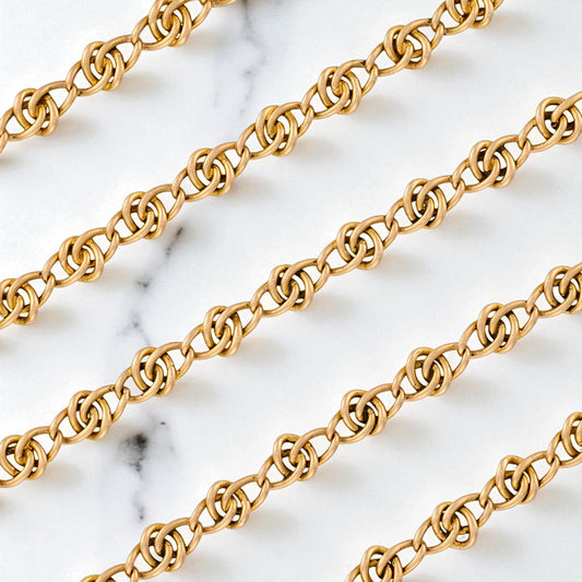 Antique 15K Gold Long Chain