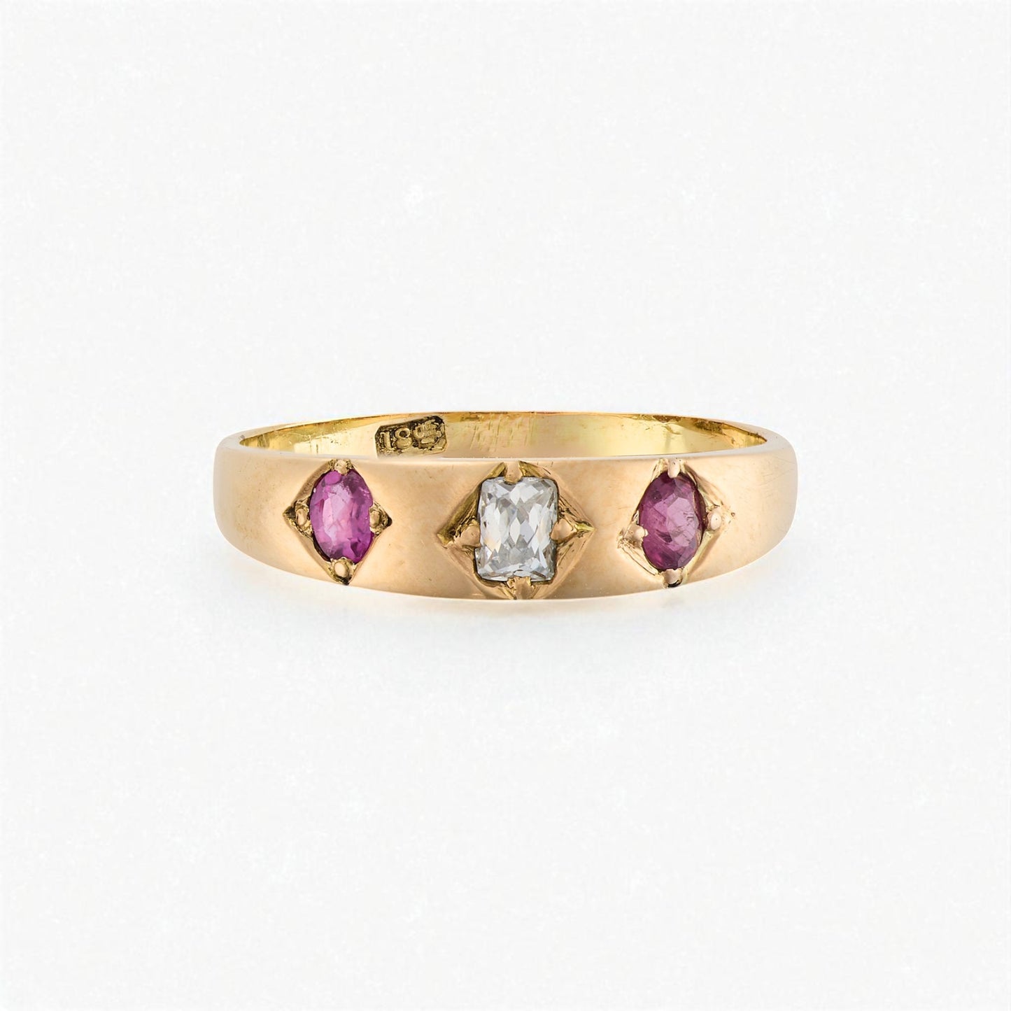 Antique Ruby and Diamond Gypsy Ring