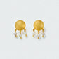 Hammered Gold and Pearl Earrings