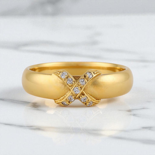 Diamond Crossover Ring
